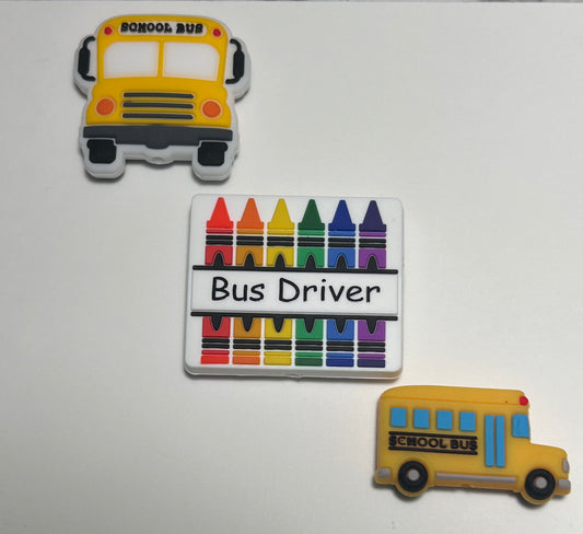 Bus Driver & School Bus Silicone Focal Bead