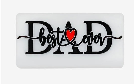 Best Dad Ever (White) Focal Bead