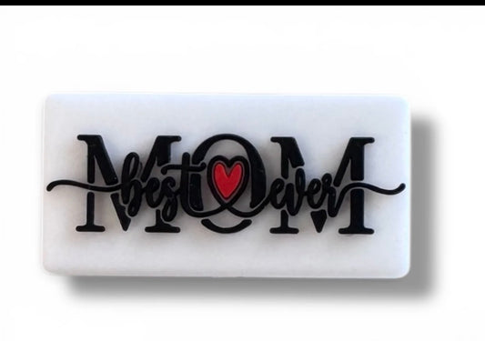 Best Mom Ever (White) Focal Bead