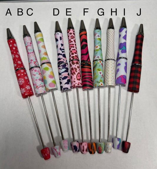 Printed Beadable Pens -Assorted Prints