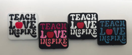 Teach Love Inspire Silicone Focal Bead