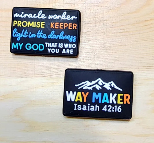 Way maker Isaiah 42:16 Double sided Silicone Focal Bead