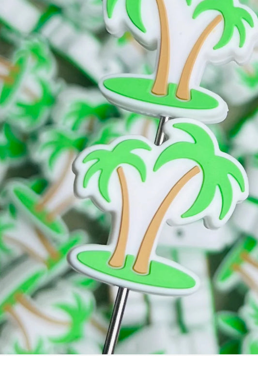 Double Palm Tree Silicone Focal Bead