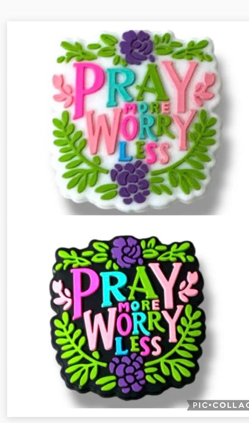 Pray more worry less - Focal Bead