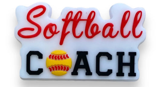 Softball Coach Silicone Focal Bead