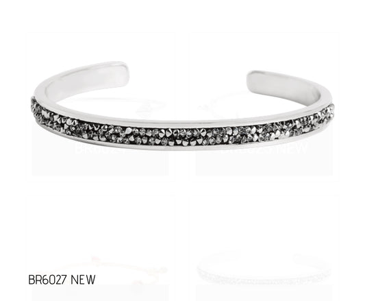 SILVER SWAROVSKI CRYSTAL ADJUSTABLE BANGLE
