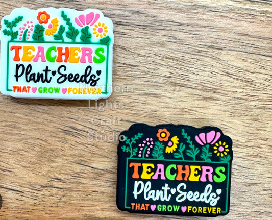 Teachers Plant seeds that grow forever -Silicone Focal Bead