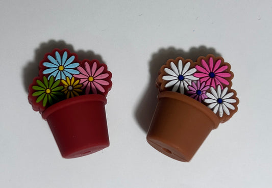 Flowers in Flower Pot (4) Silicone Focal