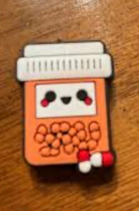 Pill Bottle -Orange Focal Bead