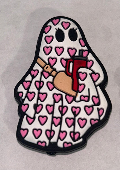 Valentine Ghost w/hearts, crossbar and tumbler focal bead
