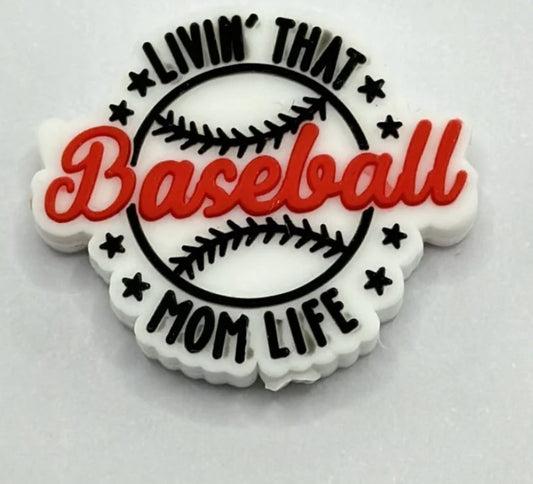 Livin’ that baseball mom life Silicone Focal Bead
