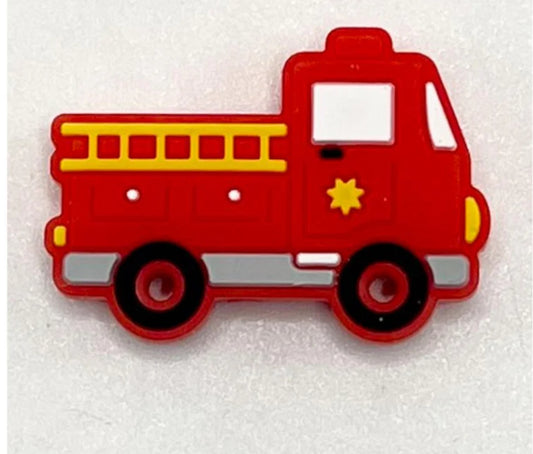Red Fire Truck Silicone Focal Bead