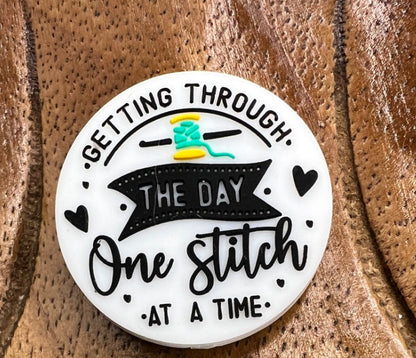 Getting through the day one stitch at a time Silicone focal bead
