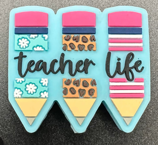 Teach Life w/Pencils Focal Bead