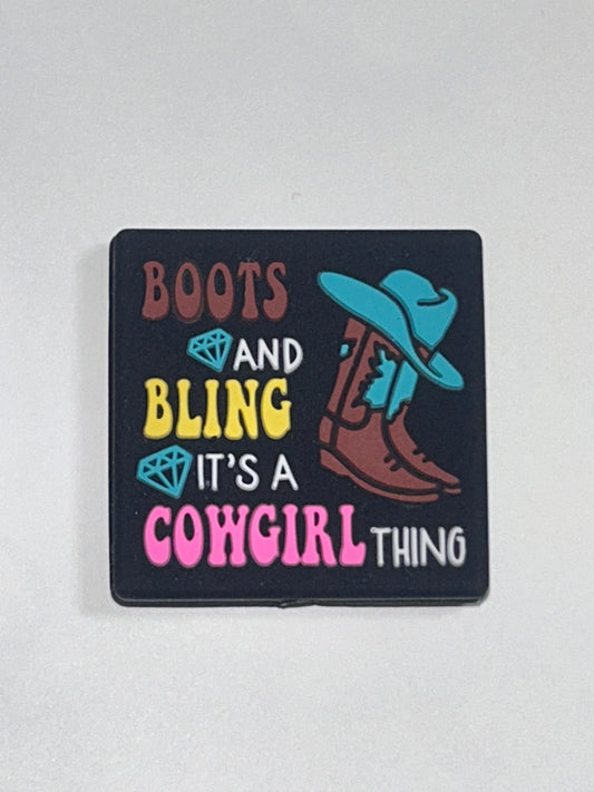 Boots and Bling It’s a cowgirl thing -Silicone Focal Bead