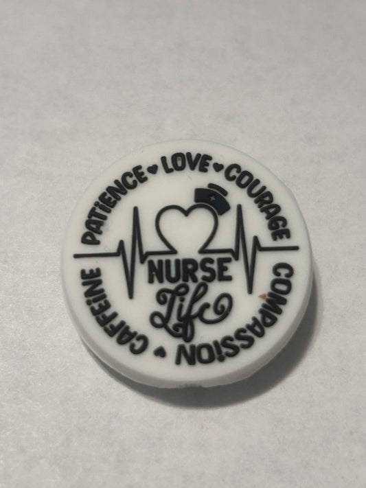 Nurse life patience love courage -Silicone Focal Bead
