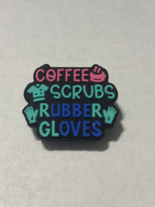 Coffee Scrub Rubber Gloves -Silicone Focal Bead