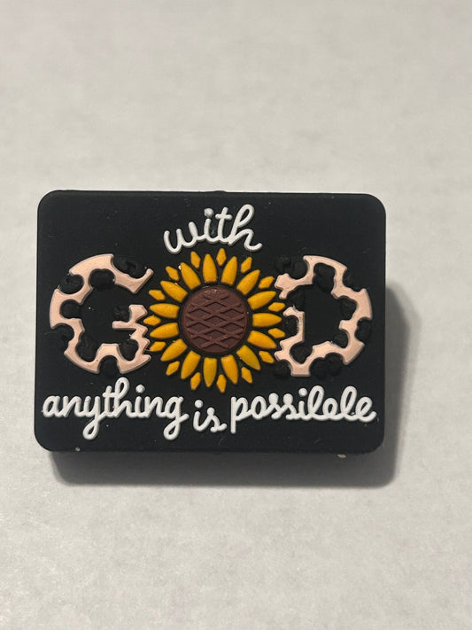 With GOD anything is possible Sunflower - Silicone Focal Bead