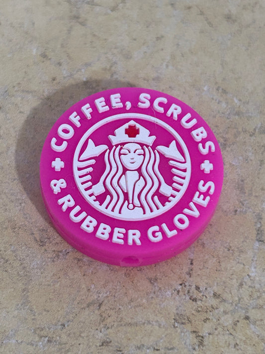Coffee Scrubs & Rubber Gloves Focal Bead