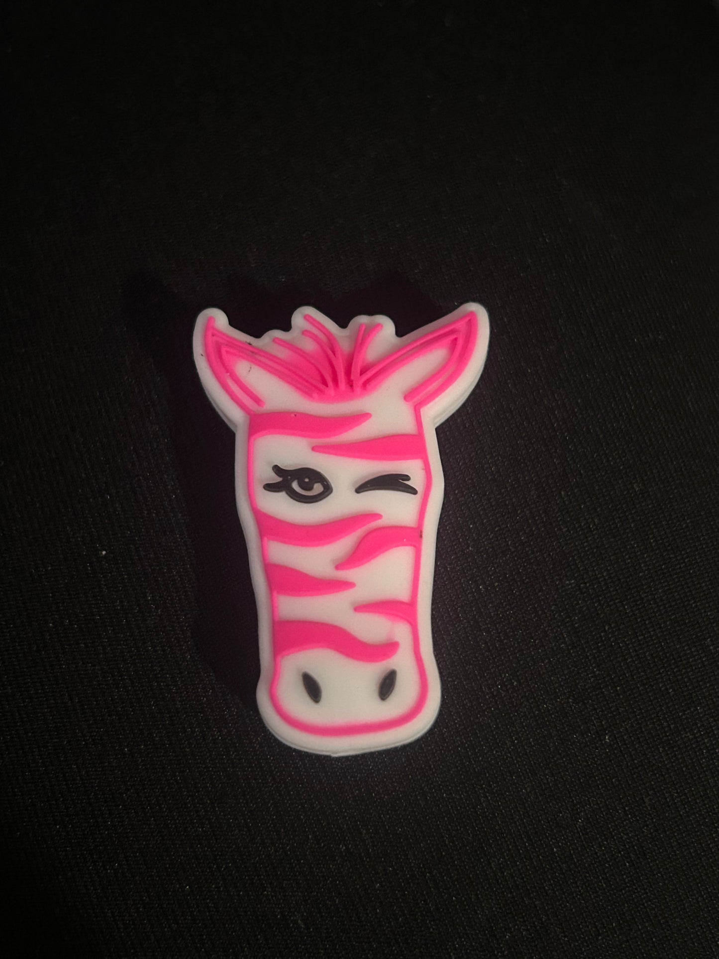 Pink Zebra -Neon Pink Direct Sales Focal Bead