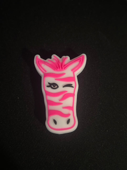 Pink Zebra -Neon Pink Direct Sales Focal Bead