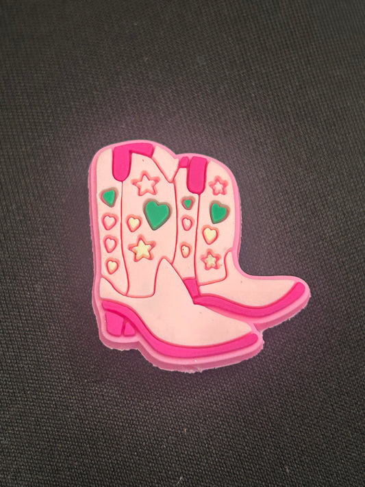 Pink Cowboy Boots Focal Bead