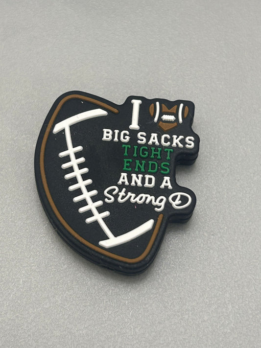 I love big sacks tight ends and a strong D football -Focal Bead