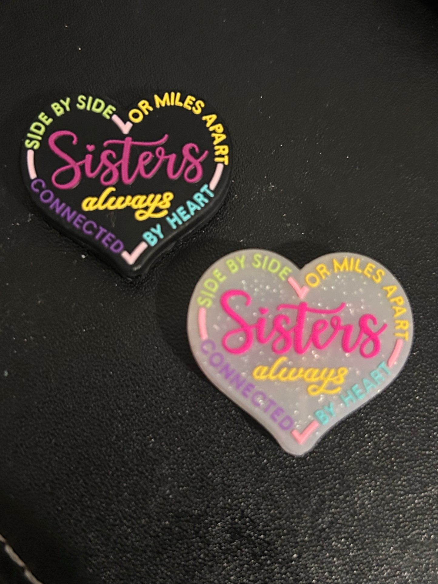 Sisters Always-side by side or miles apart Focal Bead