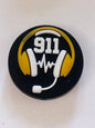 911 Operator Yellow Headphones or White Silicone Focal Bead