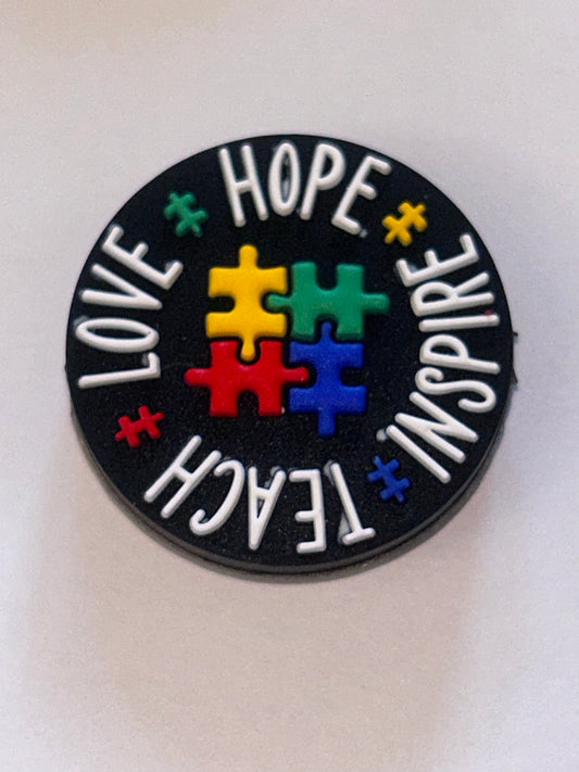 Teach Love Hope Inspire -Silicone Focal Bead
