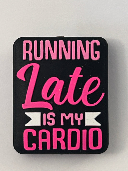 Running late is my cardio Silicone Focal Bead