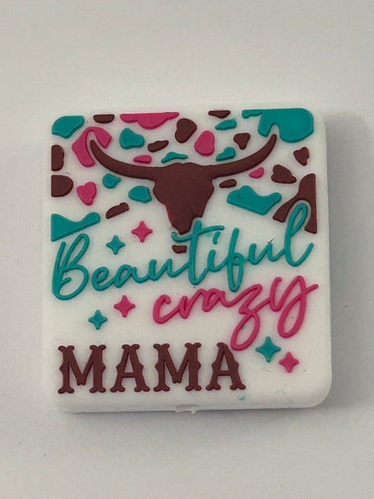 Beautiful Crazy Mama Silicone Focal Bead