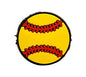 Softball & Softball Bow Silicone Focal Bead