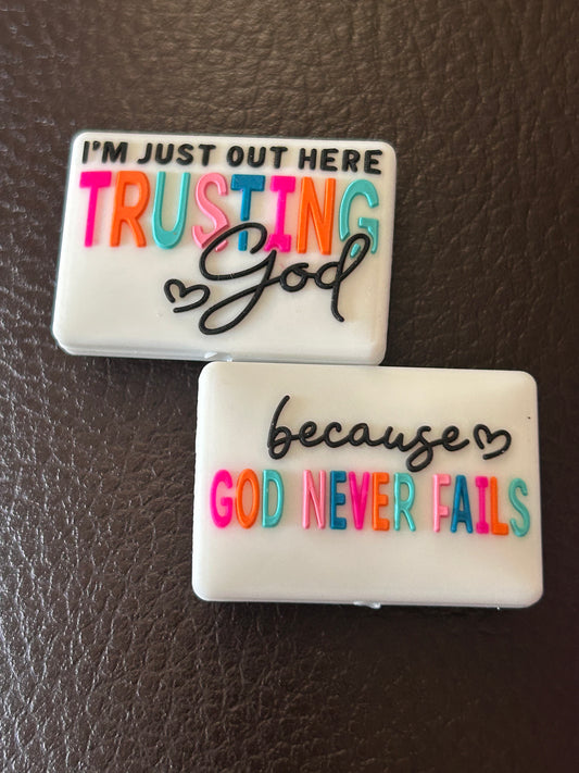 I’m just out here trusting in GOD because GOD never fails Silicone Focal Bead