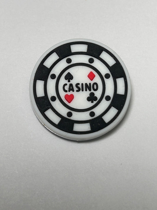 Poker / Casino Chip Silicone Focal Bead