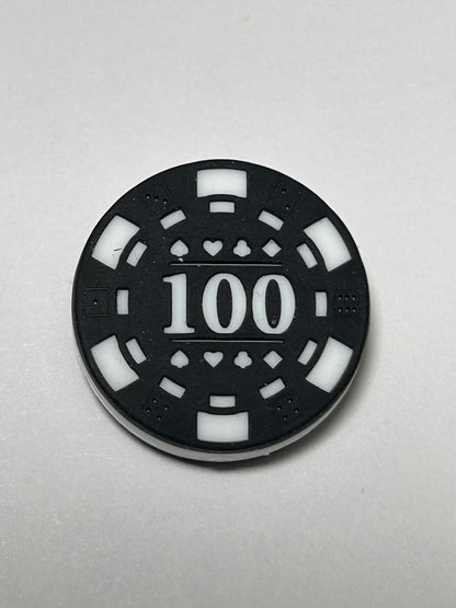Poker / Casino Chip Silicone Focal Bead