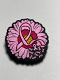 Breast Cancer Heart Ribbon or Flower Silicone Focal Bead