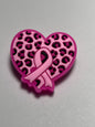 Breast Cancer Heart Ribbon or Flower Silicone Focal Bead