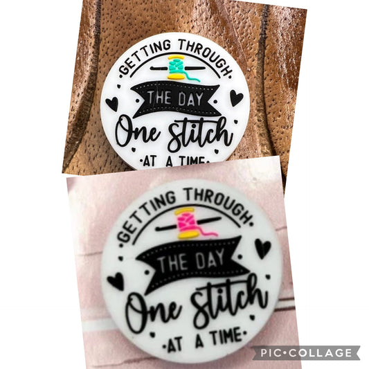 Getting through the day one stitch at a time Silicone focal bead