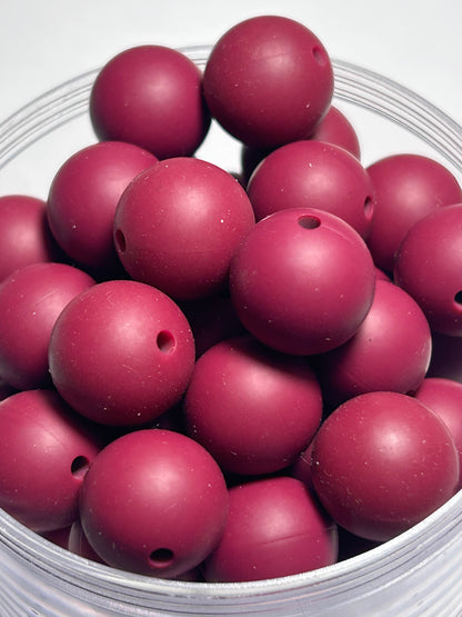 15mm - Single Round Silicone Beads