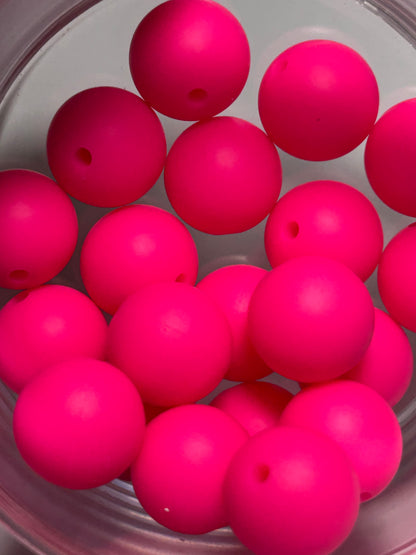 15mm - Single Round Silicone Beads