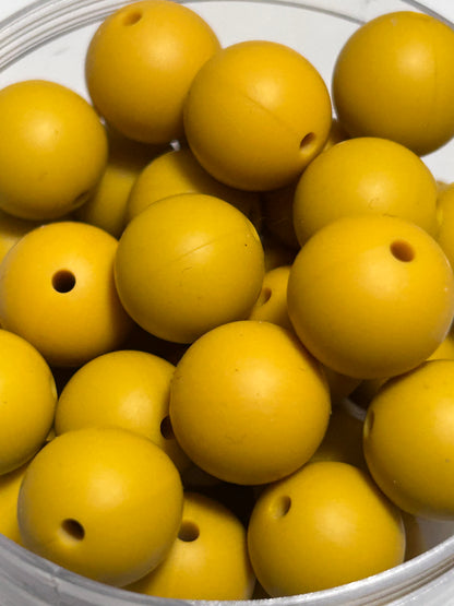 15mm - Single Round Silicone Beads