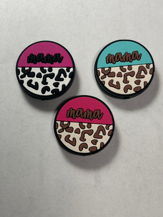Mama w/Print silicone focal bead