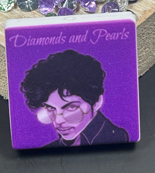 Purple Rain Singer- Diamond and Pearls Focal Bead