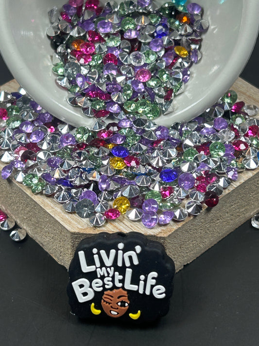 Livin The Best Life Silicone Focal Bead