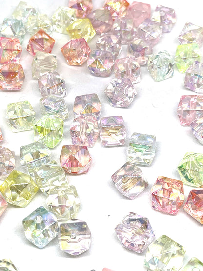 14 mm Hexagon Multiple Color Spacer Beads SP112