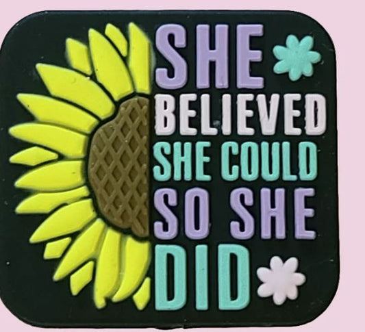 She Believed She Could So She Did Focal Bead