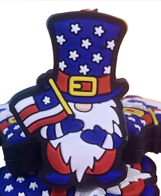 Uncle Sam Gnome Silicone Focal Bead Patriotic