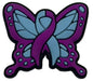 Purple & Teal Ribbon Butterfly - Silicone Focal Bead (Options)