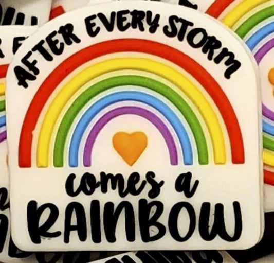 After Every Storm Comes A Rainbow Silicone Focal Bead